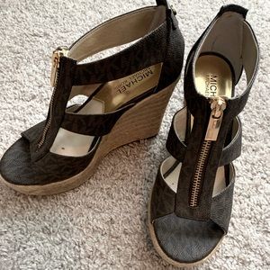 Michael Kors dark brown wedges